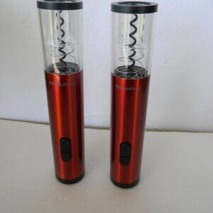 NEW Prepology S/2 Battery Wine Openers w/ Foil Cutter TOMATO RED